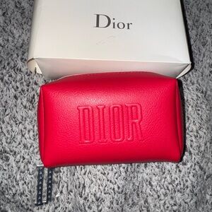 Dior Red Make up bag pouch NWT